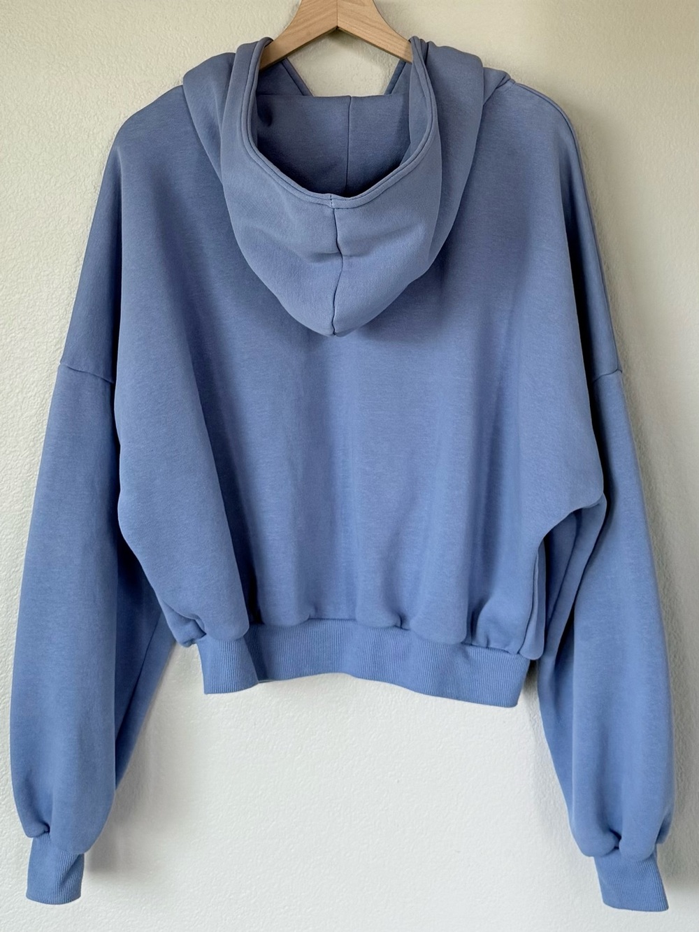 BLOGILATES M Marshmallow Zip Hoodie in Steel Blue • Athleisure Hooded Sweatshirt - Picture 9 of 11